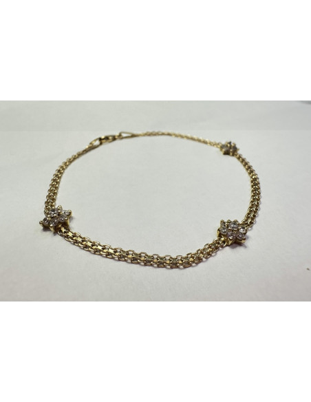 7-7-82688-2-Pulsera con estrellas de oro amarillo 18K, L 17cm