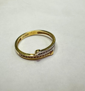 1-1-264250-2-Anillo circonitas de oro bicolor 18K, T 15