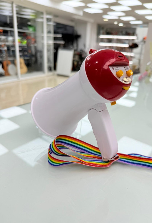 8-8-74659-4-Megáfono blanco portátil