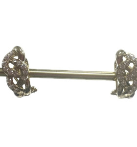 1-8-67384-1-Pendientes trenzados piedras de oro amarillo 18K, L 1.65cm 2