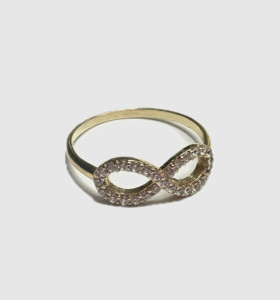 1-9-70688-1-14KAnillo circonitas infinito de oro amarillo 14K, T 12