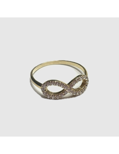 1-9-70688-1-14KAnillo circonitas infinito de oro amarillo 14K, T 12
