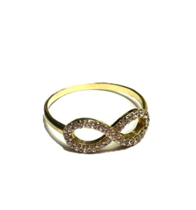 1-9-70688-1-14KAnillo circonitas infinito de oro amarillo 14K, T 12 2