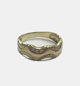 1-1-260469-1-Anillo ondas de oro amarillo 18K, T 18