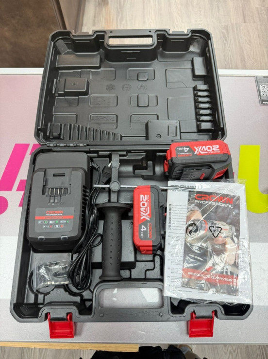 7-7-83821-2-Taladro Electrico Crown Ct21075hmx-4 20v 4ah (Sin Uso)