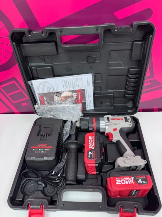 7-7-84018-2-Taladro A Bateria Crown Ct21093HMX-4 4ah 20v