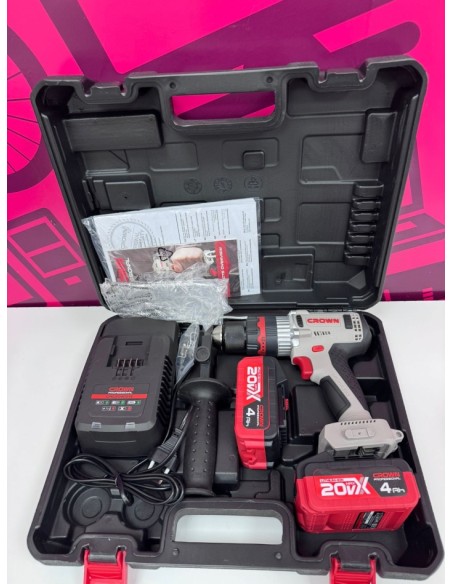 7-7-84018-2-Taladro A Bateria Crown Ct21093HMX-4 4ah 20v
