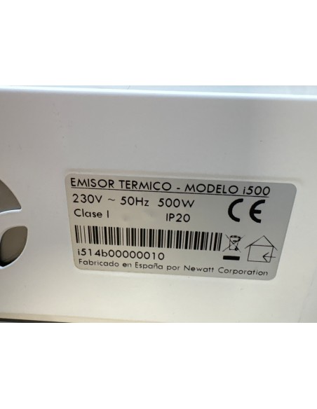 1-1-201946-4-i500 blanco. Emisor térmico Newatt de bajo consumo 500 -1100w
