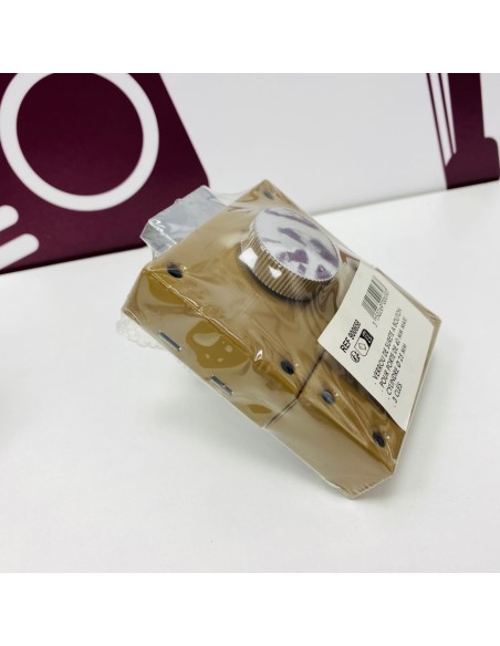 8-8-75199-5-Cerradura Cerrojo con botón y cilindro entrada 40mm, acabado bronce Nuevo