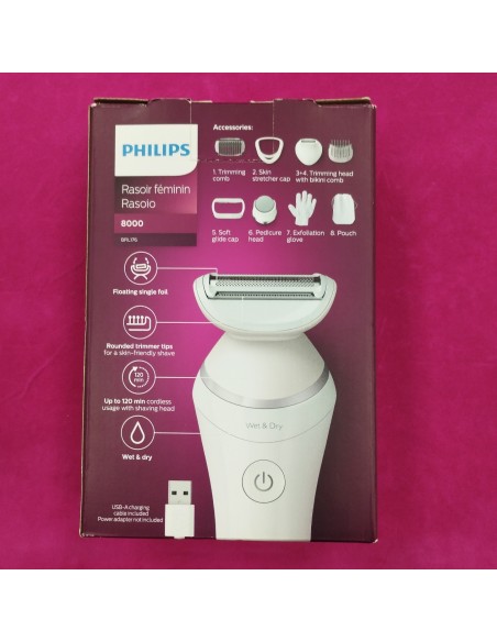 6-6-166590-2-Depiladora Electrica Philips Lady Shaver 8000(sin Uso)