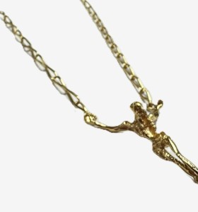 7-1-261284-4-Cadena eslabones con colgante cristo de oro amarillo 18K