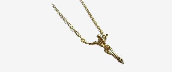 7-1-261284-4-Cadena eslabones con colgante cristo de oro amarillo 18K