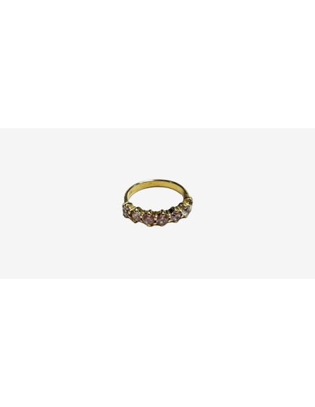 7-1-266074-1-Anillo tipo tiara circonitas de oro amarillo 18K, T 14