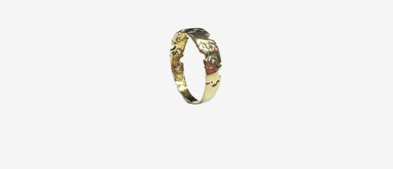 1-7-83260-2-Anillo tipo puzzle de oro amarillo 18K, T 19