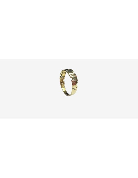 1-7-83260-2-Anillo tipo puzzle de oro amarillo 18K, T 19