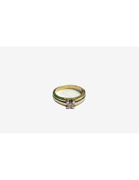1-1-268641-1-Anillo caballero tipo solitario de oro amarillo y blanco 18K, T 24