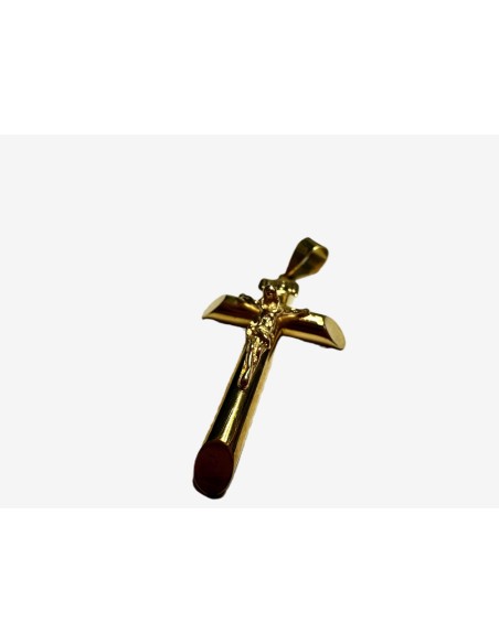 1-9-74104-3-Colgante tipo cruz cristo de oro amarillo 18K, L 3.3cm