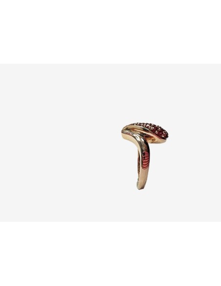 1-9-74141-3-14KAnillo ancho piedras rosa de oro amarillo 14K, T 16