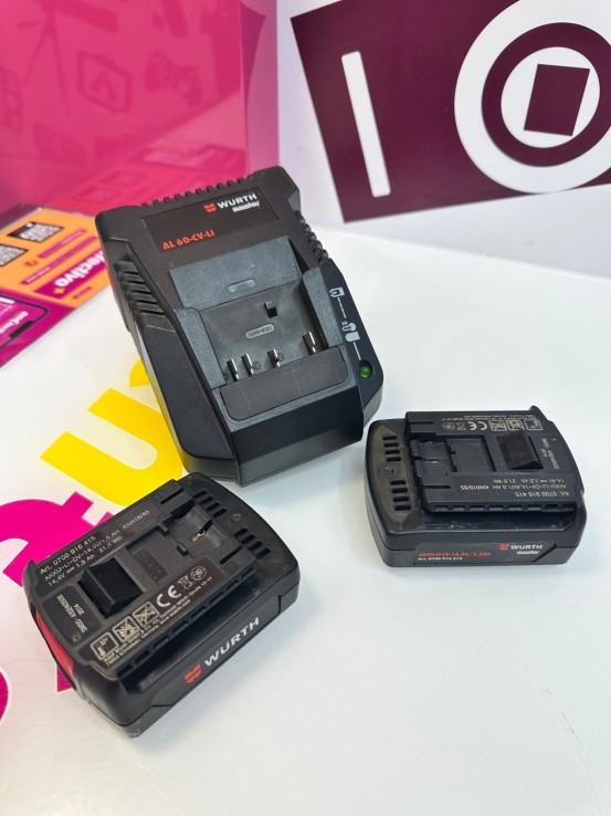 9-9-75349-1-Cargador Wurth Master AL60-cv-li 2 Baterias akku-li-cv-14.4v 1.5ah 