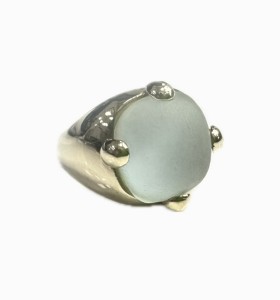 6-1-258188-1-Anillo ancho con piedra tipo Pomellato de oro amarillo 18K