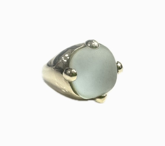 6-1-258188-1-Anillo ancho con piedra tipo Pomellato de oro amarillo 18K