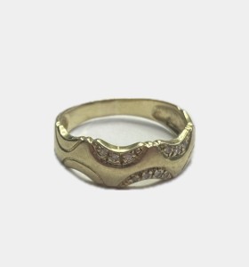 6-1-260469-1-Anillo ondas de oro amarillo 18K, T 18