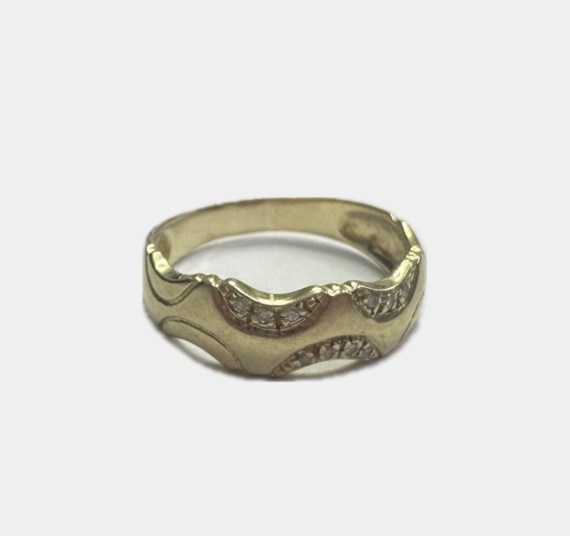 6-1-260469-1-Anillo ondas de oro amarillo 18K, T 18