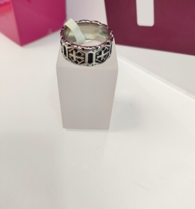 9-9-75492-1-Anillo acero plateado tipo linea de cruces T25