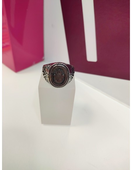 9-9-75487-1-Anillo acero plateado mano de fatima T27