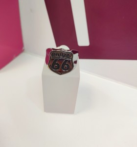9-9-75474-1-Anillo acero plateado route 66 T29