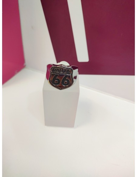 9-9-75474-1-Anillo acero plateado route 66 T29