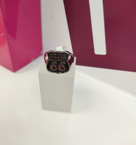 9-9-75502-1-Anillo acero plateado hombre route 66 T25