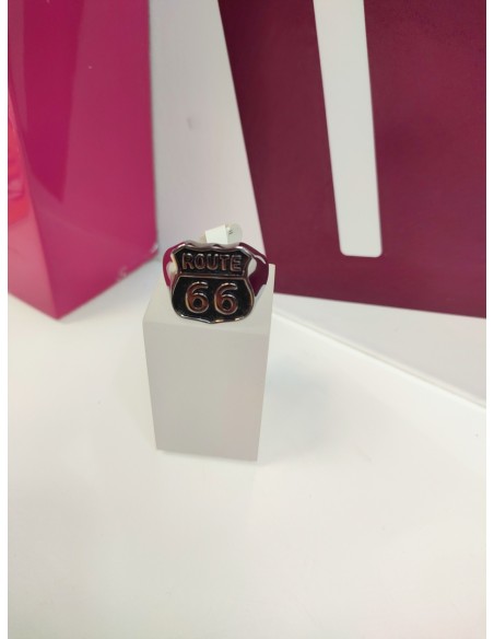 9-9-75502-1-Anillo acero plateado hombre route 66 T25
