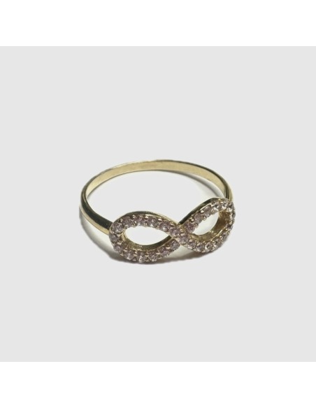 9-9-70688-1-14KAnillo circonitas infinito de oro amarillo 14K, T 12