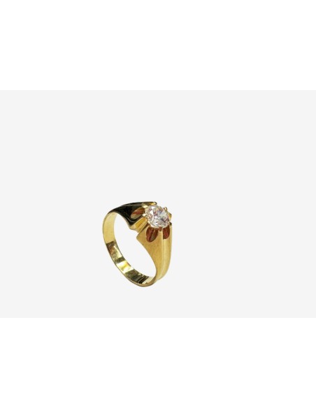 9-9-73220-3-Anillo caballero tipo solitario de oro amarillo 18K, T 18