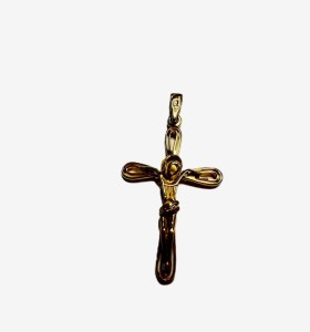 9-9-74109-1-Colgante tipo cruz circonitas de oro amarillo, L 3.5cm 2