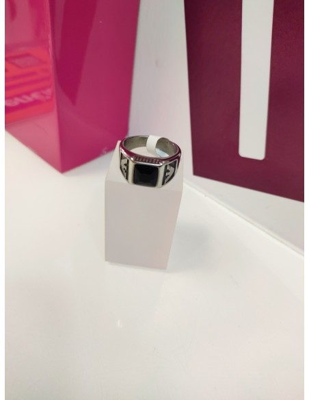 9-9-75476-1-Anillo acero plateado con piedra cuadrada negra T21