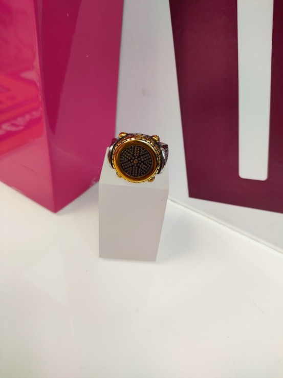 9-9-75544-1-Anillo acero plateado y dorado tipo otomano T22