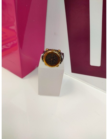 9-9-75544-1-Anillo acero plateado y dorado tipo otomano T22