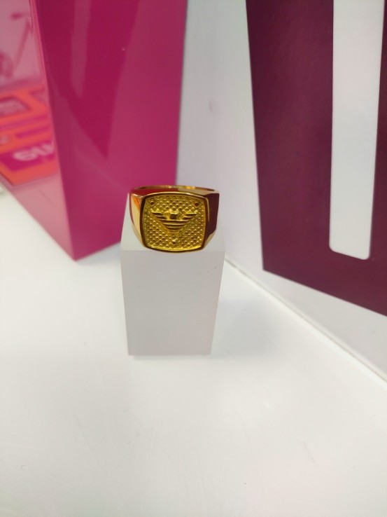 9-9-75549-1-Anillo acero dorado con simbolo de adidas T28