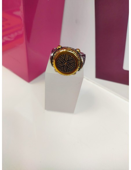 9-9-75545-1-Anillo acero plateado y dorado tipo otomano T29