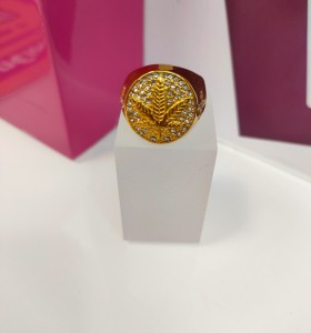 9-9-75505-1-Anillo acero dorado con hoja T24