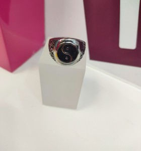 9-9-75587-1-Anillo acero plateado con simbolo de yin y yang T26