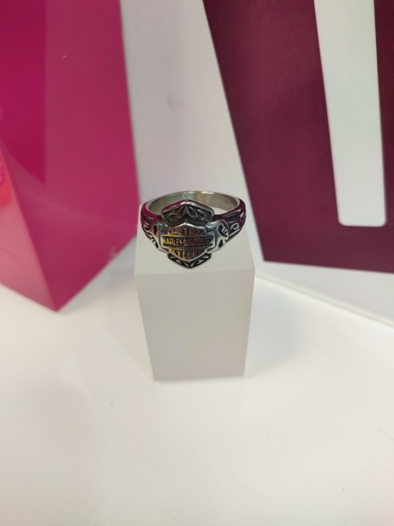 9-9-75601-1-Anillo acero plateado harley davidson T31