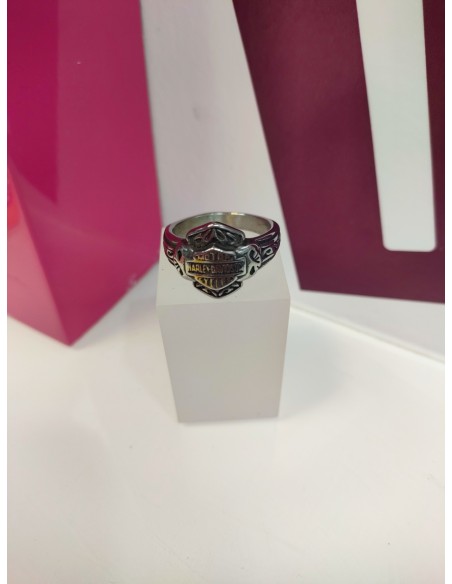 9-9-75601-1-Anillo acero plateado harley davidson T31