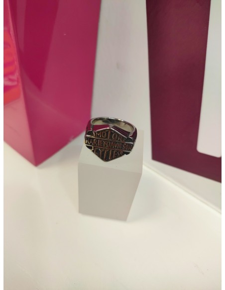 9-9-75611-1-Anillo acero plateado harley davidson T22