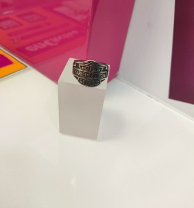 9-9-75609-1-Anillo acero plateado harley davidson T19