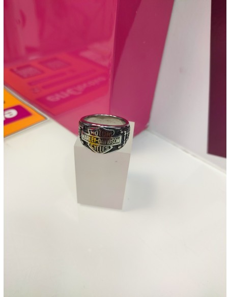 9-9-75613-1-Anillo acero plateado harley davidson T28
