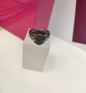 9-9-75605-1-Anillo acero plateado harley davidson T23