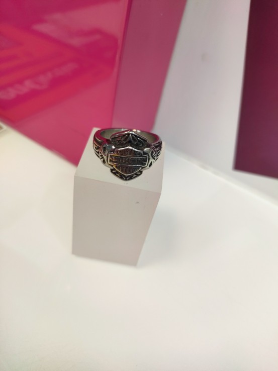 9-9-75605-1-Anillo acero plateado harley davidson T23